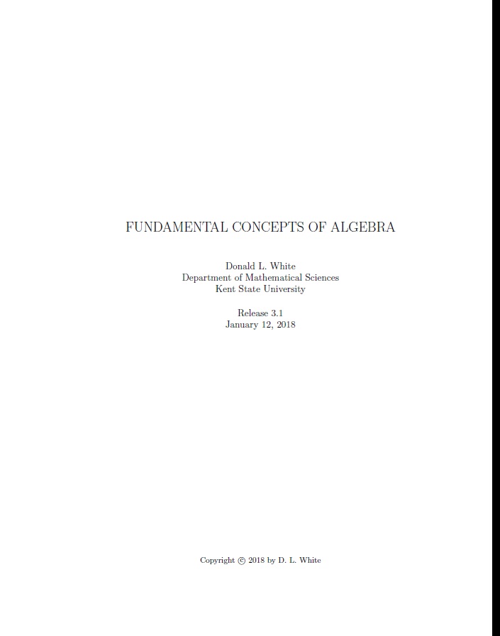 Fundamental Concepts of Algebra