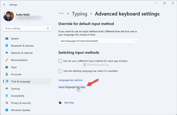 Come modificare la sequenza dei tasti per cambiare la lingua di input in Windows 11