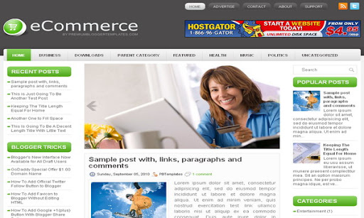 eCommerce Blogger Template