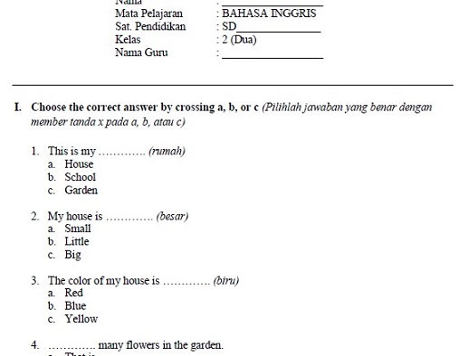 Contoh soal hots bahasa inggris