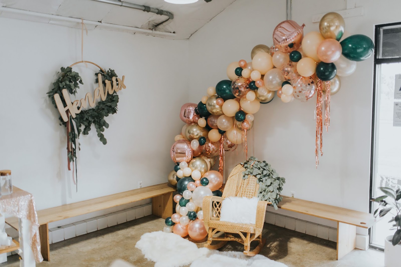 Nat Your Average Girl Rose Gold Blush Nude And Dark Green Baby Shower