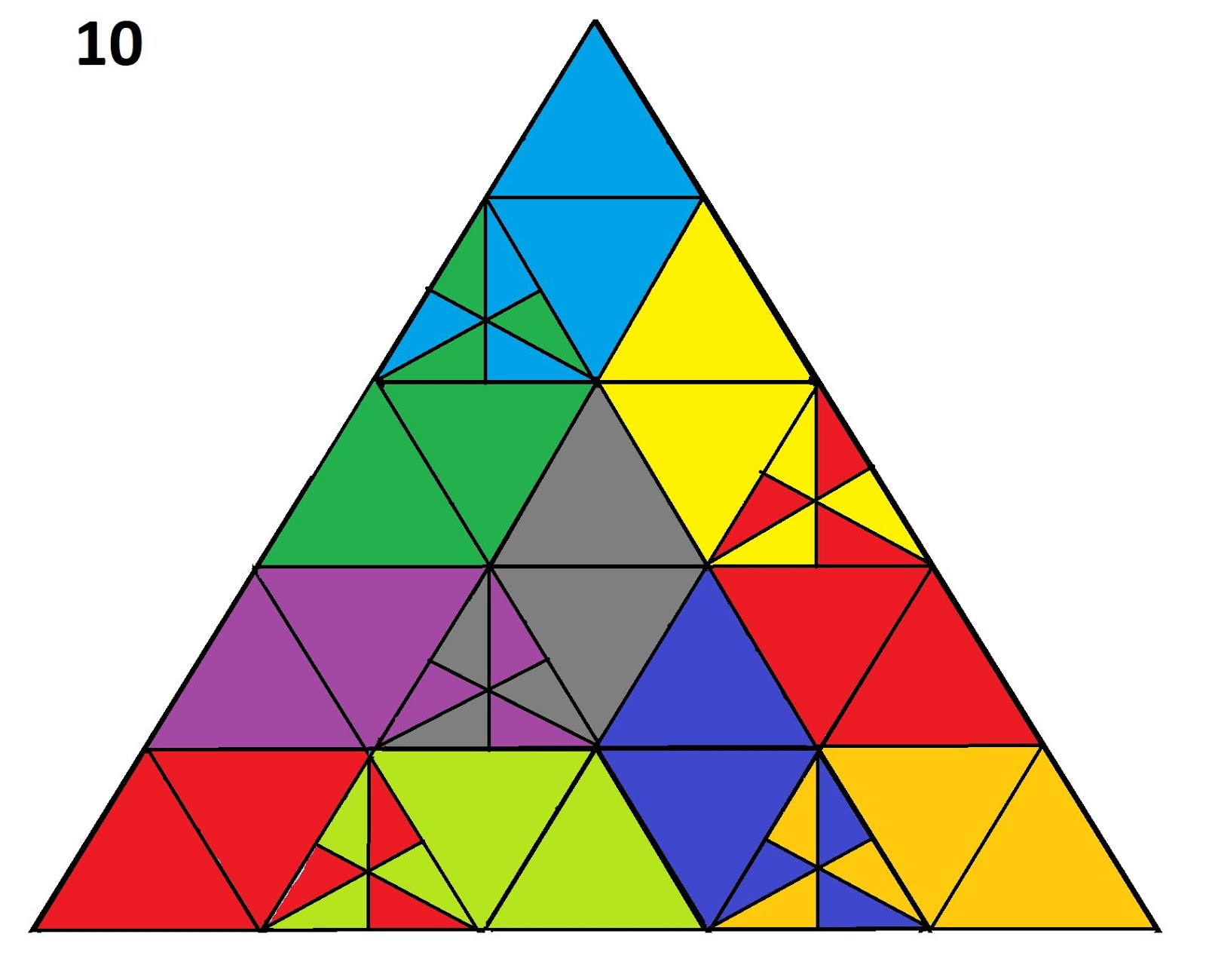 как разделить треугольник на 8 треугольников