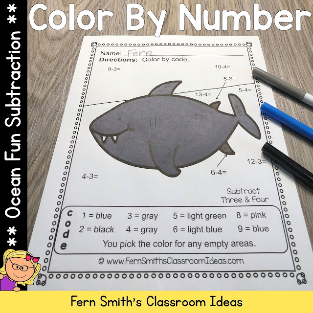 Click Here for Color By Number Ocean Subtraction
