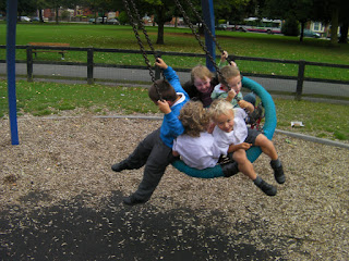 swinging in the park