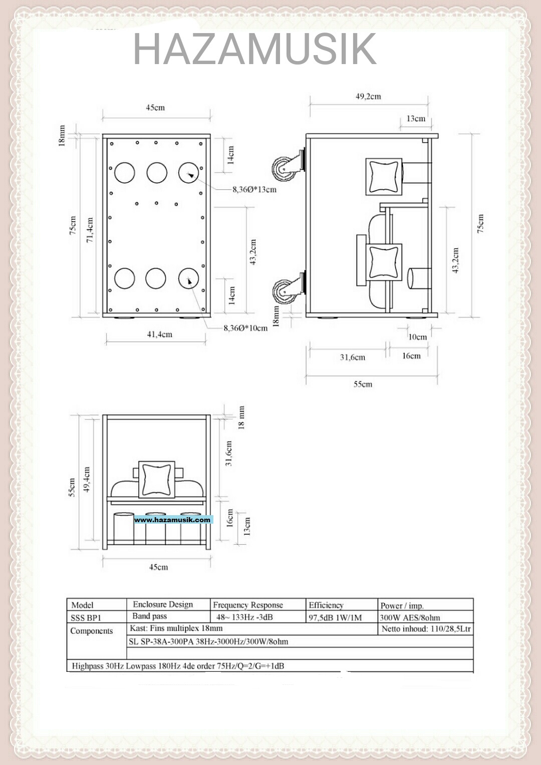 skema box speaker bandpass