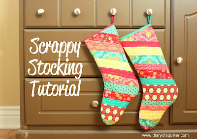 make your own Christmas stocking using fabric scraps