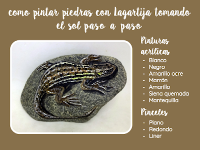 COMO PINTAR PIEDRAS CON LAGARTIJA TOMANDO EL SOL PASO A PASO