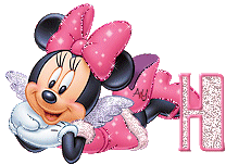 Alfabeto de Minnie Mouse con alitas H.