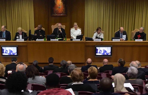 Princess Charlene and Prince Albert II of Monaco attended the Conference of the Healthcare Workers in the field of health which was held in Vatican City, Vatican