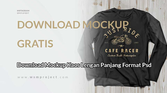 Download Free Download Mockup Kaos Lengan Panjang Format Psd PSD Mockup Template