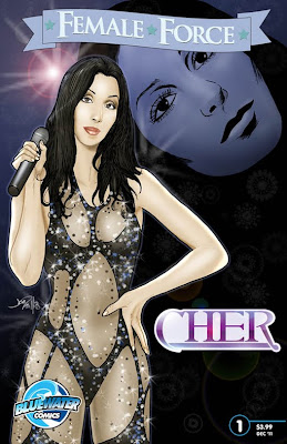 The front cover to the new 'Female force' comic book, featuring Cher