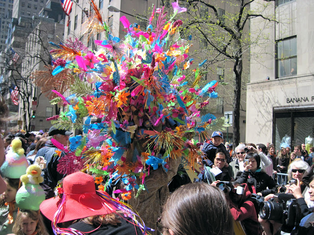 Some people have better head control then we do when they put these Easter bonnets on their head to celebrate the Old New York tradition of the Easter Parade