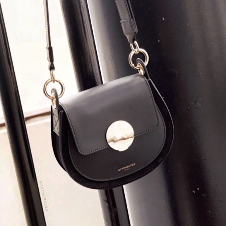 le parmentier yucca suede and leather shoulder bag