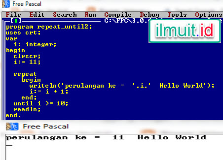 Perulangan Repeat Until Dalam Pascal Ilmuit Id