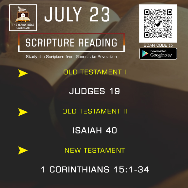 JULY 23, TODAY BIBLE READING