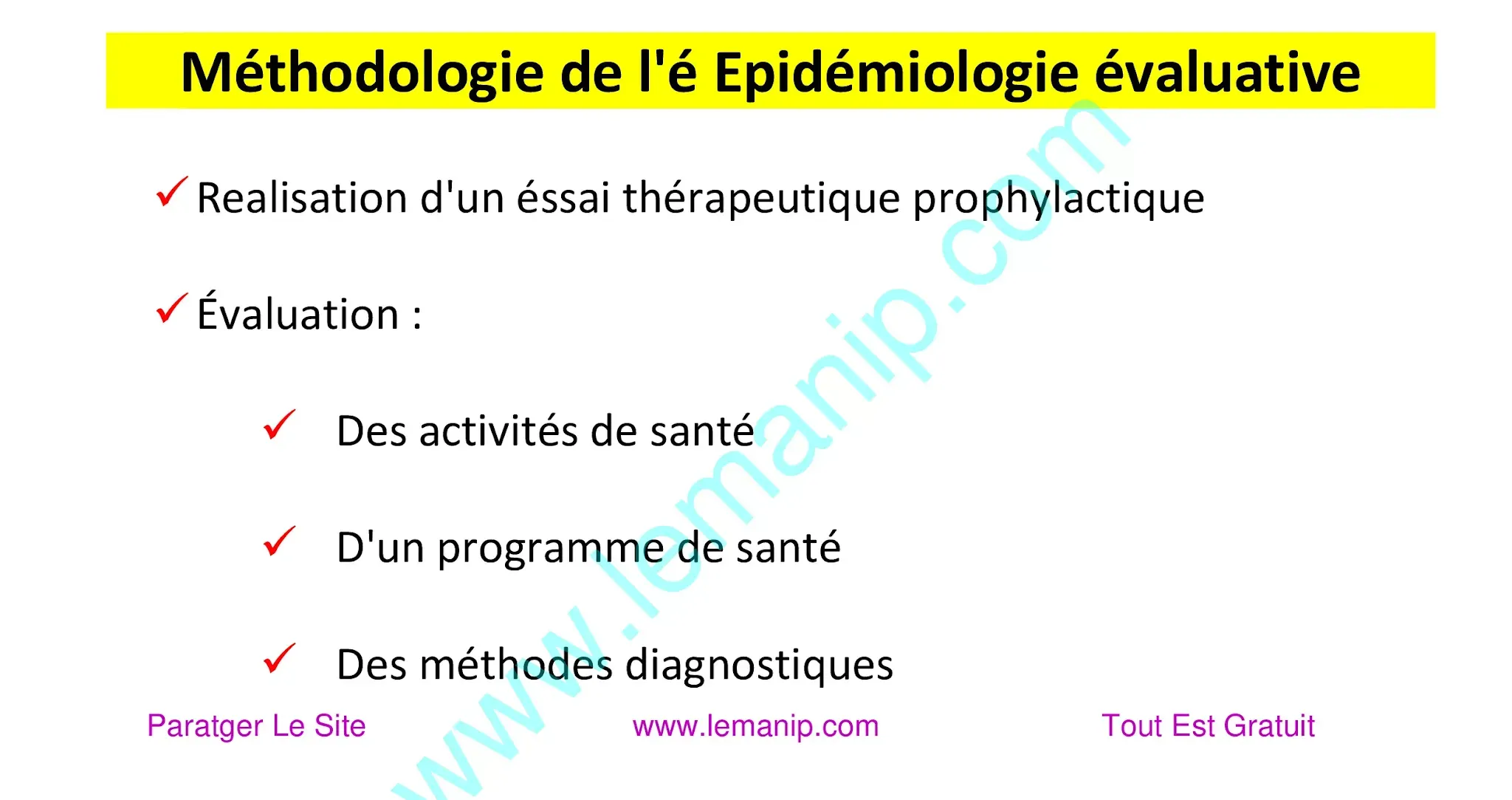 Méthodologie de l'é Epidémiologie évaluative