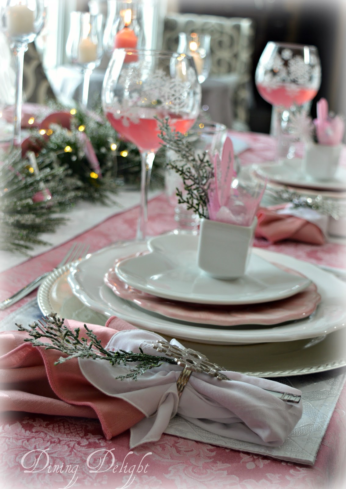 Dining Delight: Hearts & Snowflakes Valentine Tablescape