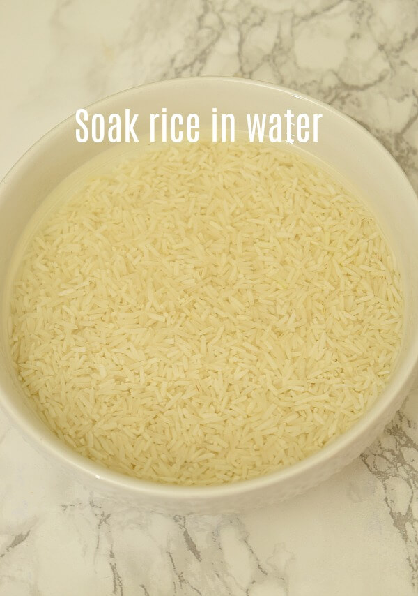 steps to make spanish rice - soak rice in water