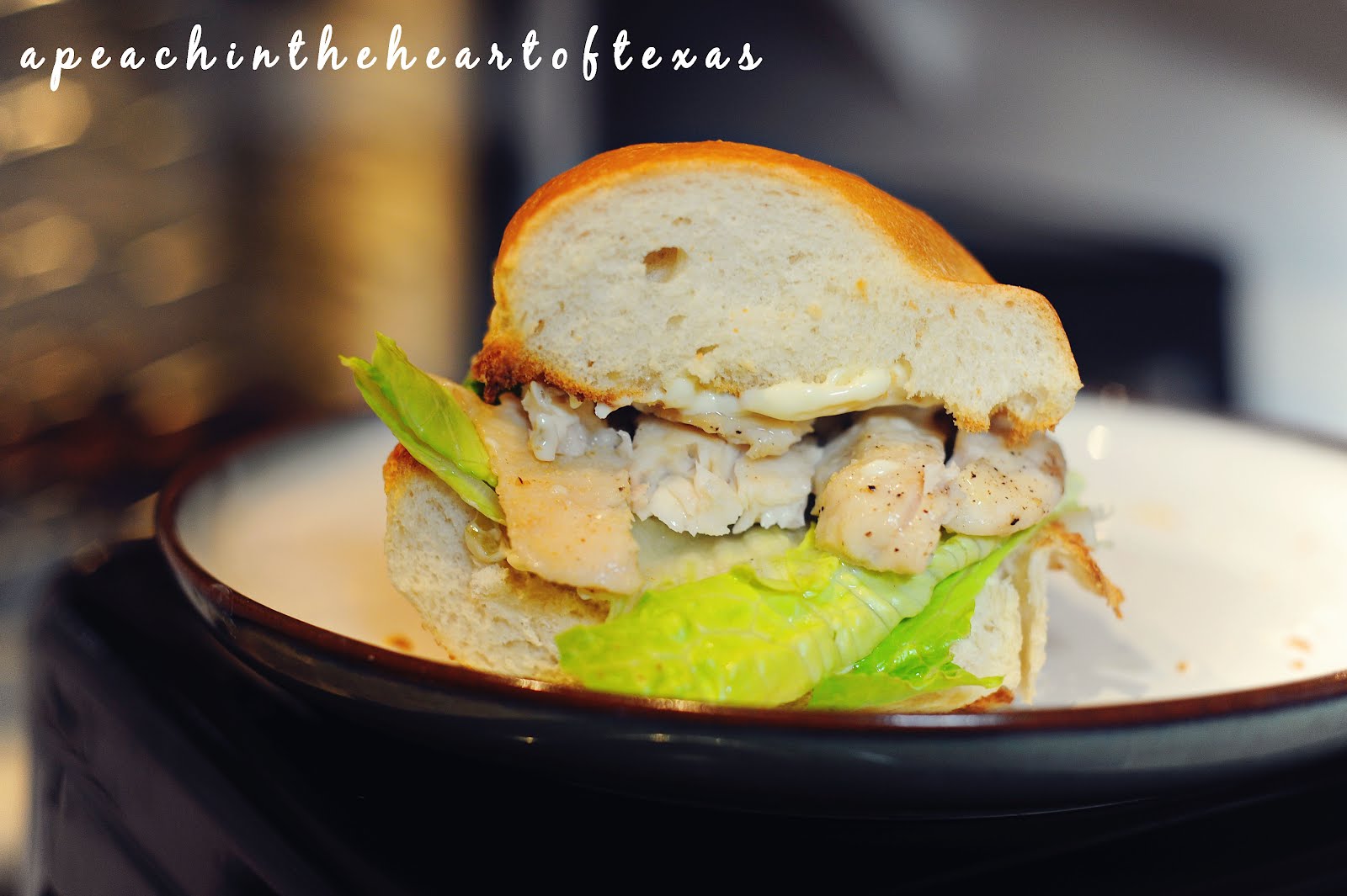 a peach in the heart of texas Tilapia Po Boy