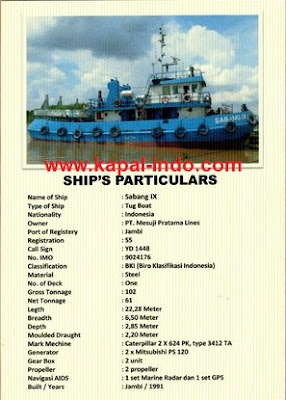 ship particullar tugboat sabang IX, ship particullar kapal tugboat, ship particular kapal tugboat bekas, jual kapal tugboat bekas, jual kapal tugboat sabang IX, pemilik sabang 9, owner sabang ix