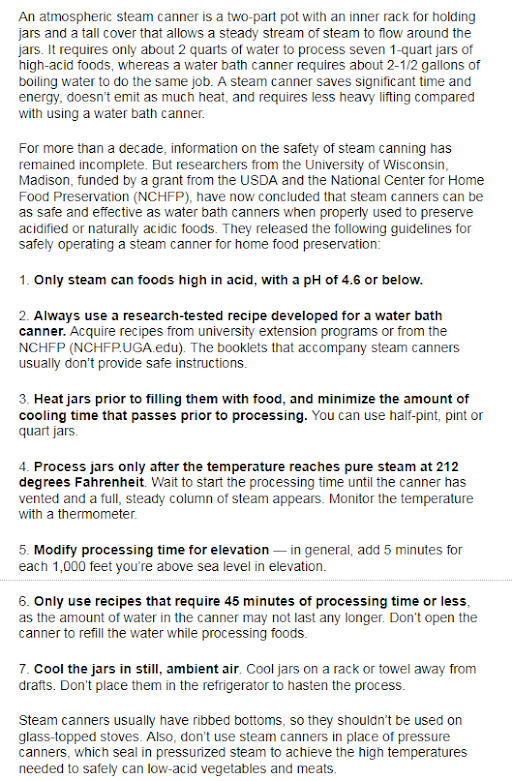 Safe Canning Recipes Steam Canning & Manual
