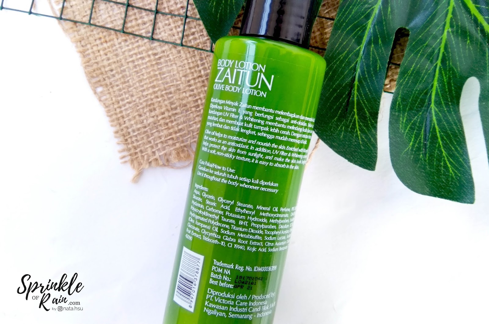 [REVIEW] Herborist Body Lotion Zaitun Sprinkle of Rain