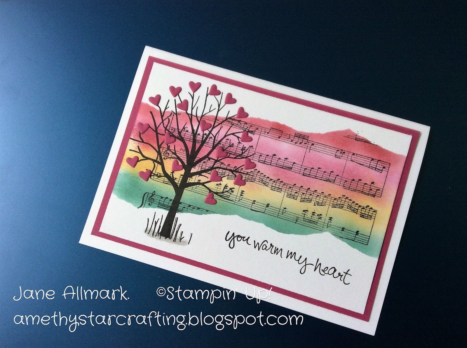 AmethyStar Crafting : Stampin Up Sheltering Tree and Sheet Music