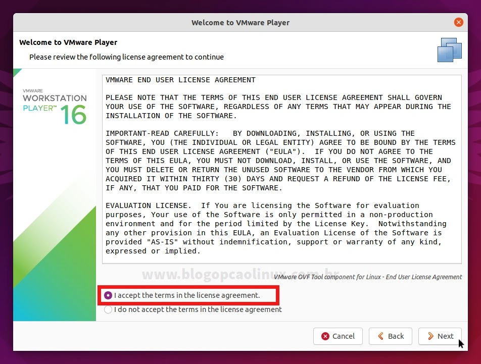 Contrato de Licença do VMware OVF Tool