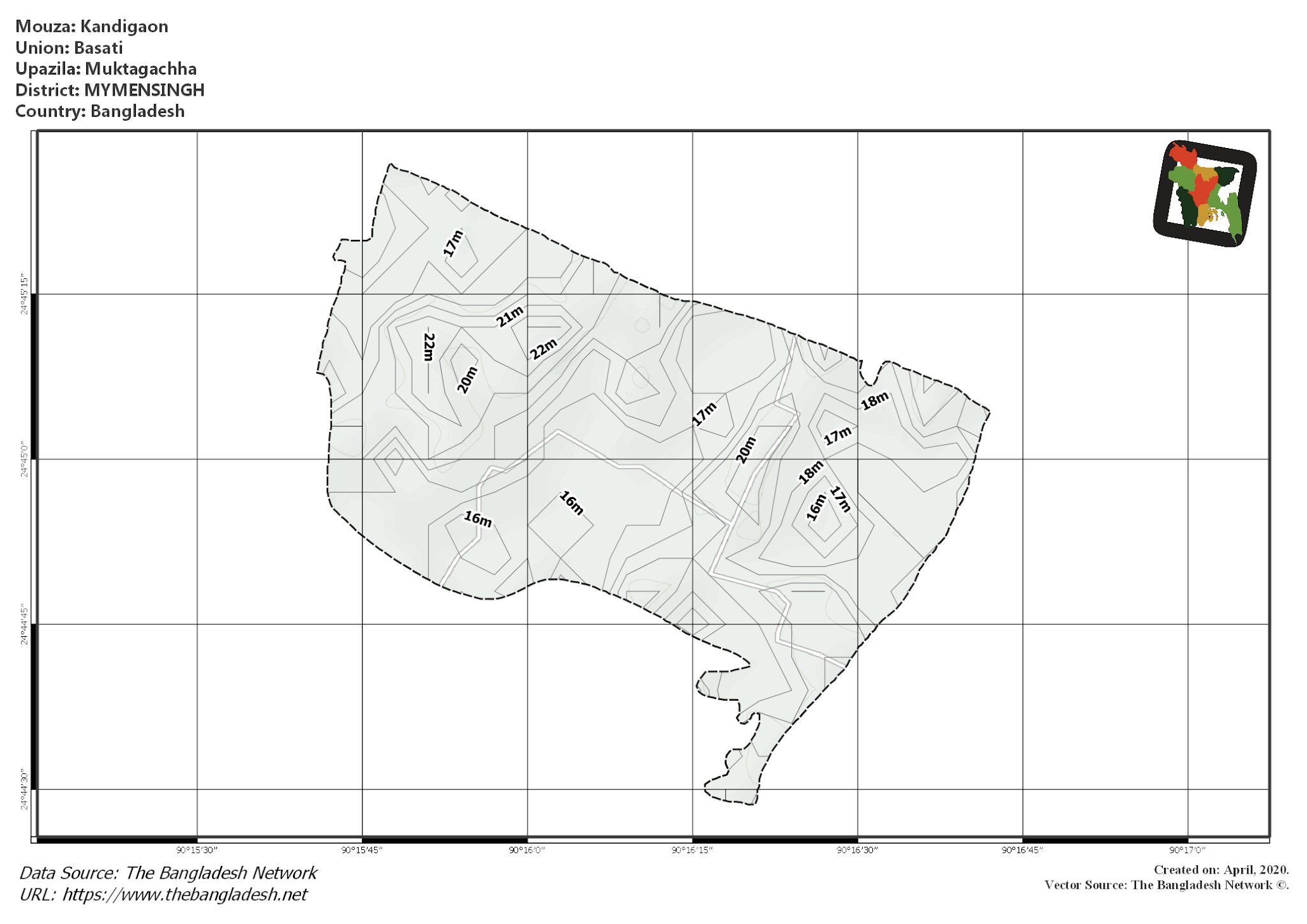 Map of Kandigaon Mouza of Muktagachha Upazila, MYMENSINGH Map of Kandigaon Mouza of Muktagachha Upazila, MYMENSINGH, Bangladesh.