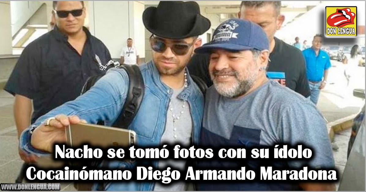 Nacho se tomó fotos con su ídolo Cocainómano Diego Armando Maradona
