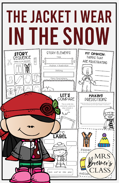 The Snowy Day and The Jacket I Wear in the Snow book study companion activities with class books & craftivity perfect for a snowy winter theme. Common Core aligned. K-1
