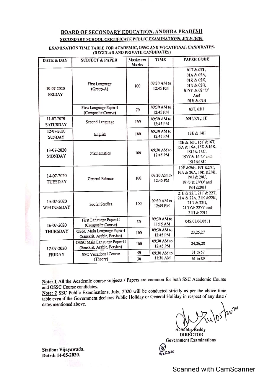 FLASH AP 10th exam schedule finalized TLMWEB