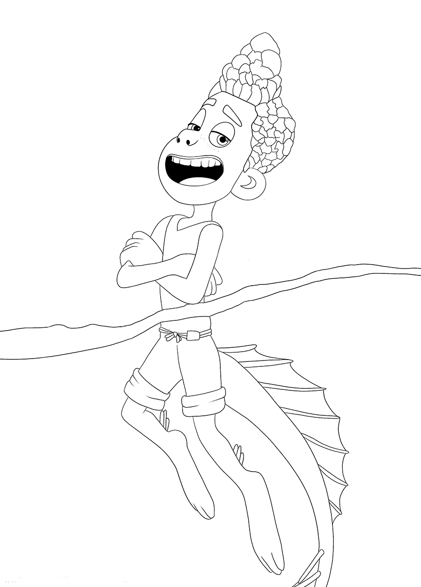 Desenho de Luca, o filme da Disney Pixar para colorir