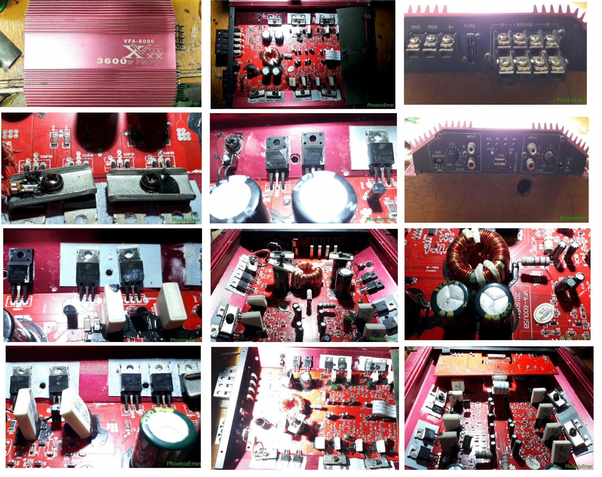 What Inside of VFA6000 VFA8000 Car Amplifier Review Teardown