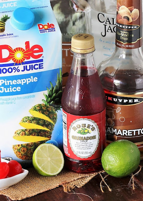 Pineapple Upside-Down Cocktail Ingredients Image