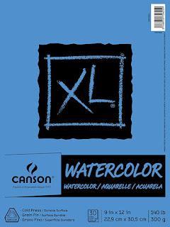 Image of Canson XL watercolor paper pad 9 x 12 size (image from Amazon.com)