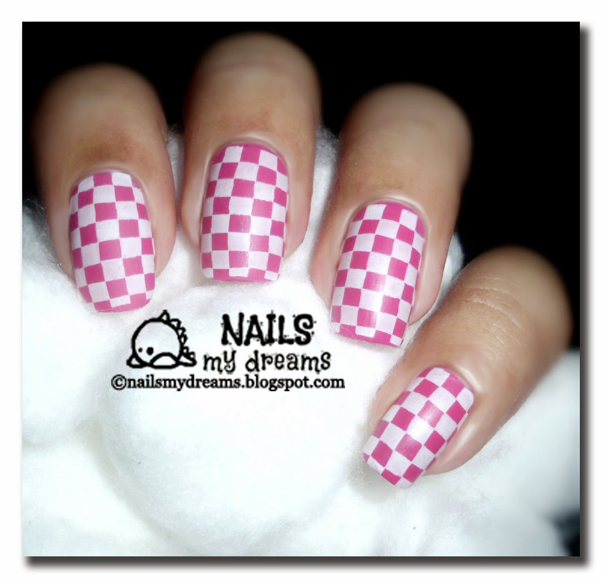 Nails My Dreams: Pink Checkerboard Nails!...