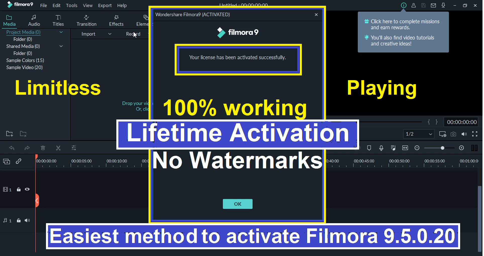 How to Activate Filmora 9.5.0.20 Easiest Method Limitless Playing