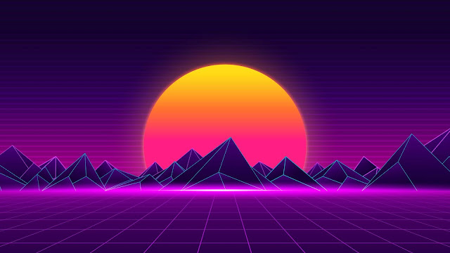 IPhone 4k Retro Sunset and desktop wallpaper