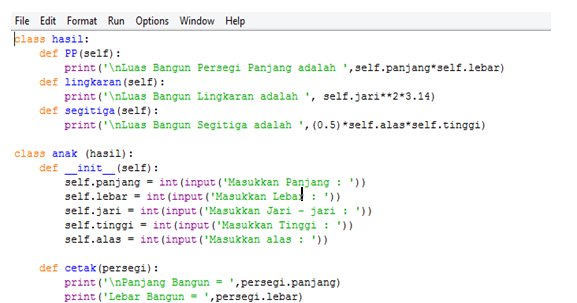 Program Mencari Luas menggunakan bahasa Python ~ adityo achmad ridhallah