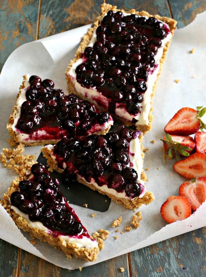 Hungry Couple No Bake Blueberry Yogurt Cheesecake