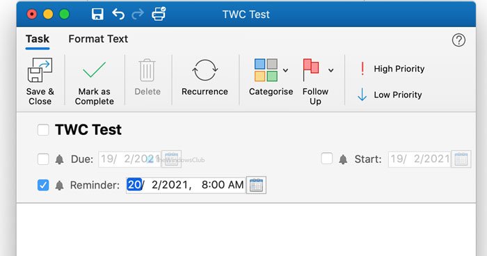 Cómo desactivar el recordatorio de Outlook y el sonido del recordatorio en Mac