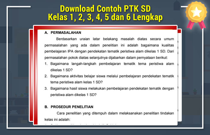 Download Contoh Ptk Sd Kelas 1 2 3 4 5 Dan 6 Lengkap Operator Sekolah