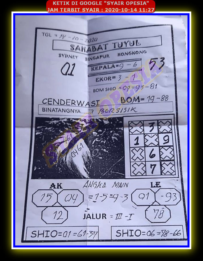 1 New Message Kode Syair Singapore 14 Oktober 2020 Forum Syair Togel Hongkong Singapura Sydney