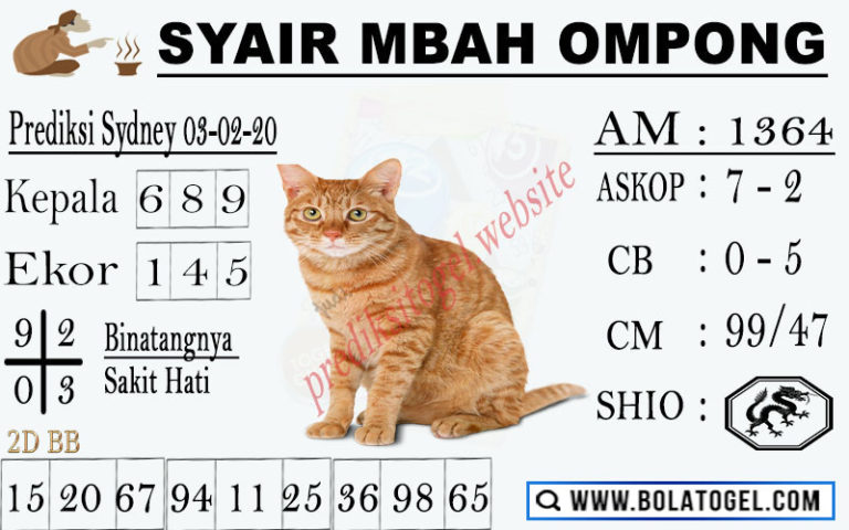 Syair Mbah Ompong Senin Archives Prediksi Master Togel Hari Ini Singapura Hongkong Sidney Jp