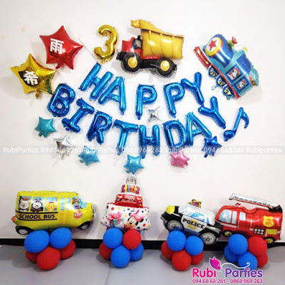 set bóng sinh nhật ô tô máy bay OTB11 set bong sinh nhat o to may bay OTB11