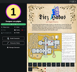 Muestra un colorido módulo de una página dentro de un personaje. El módulo se llama Diez Hadas y está disponible en el blog.