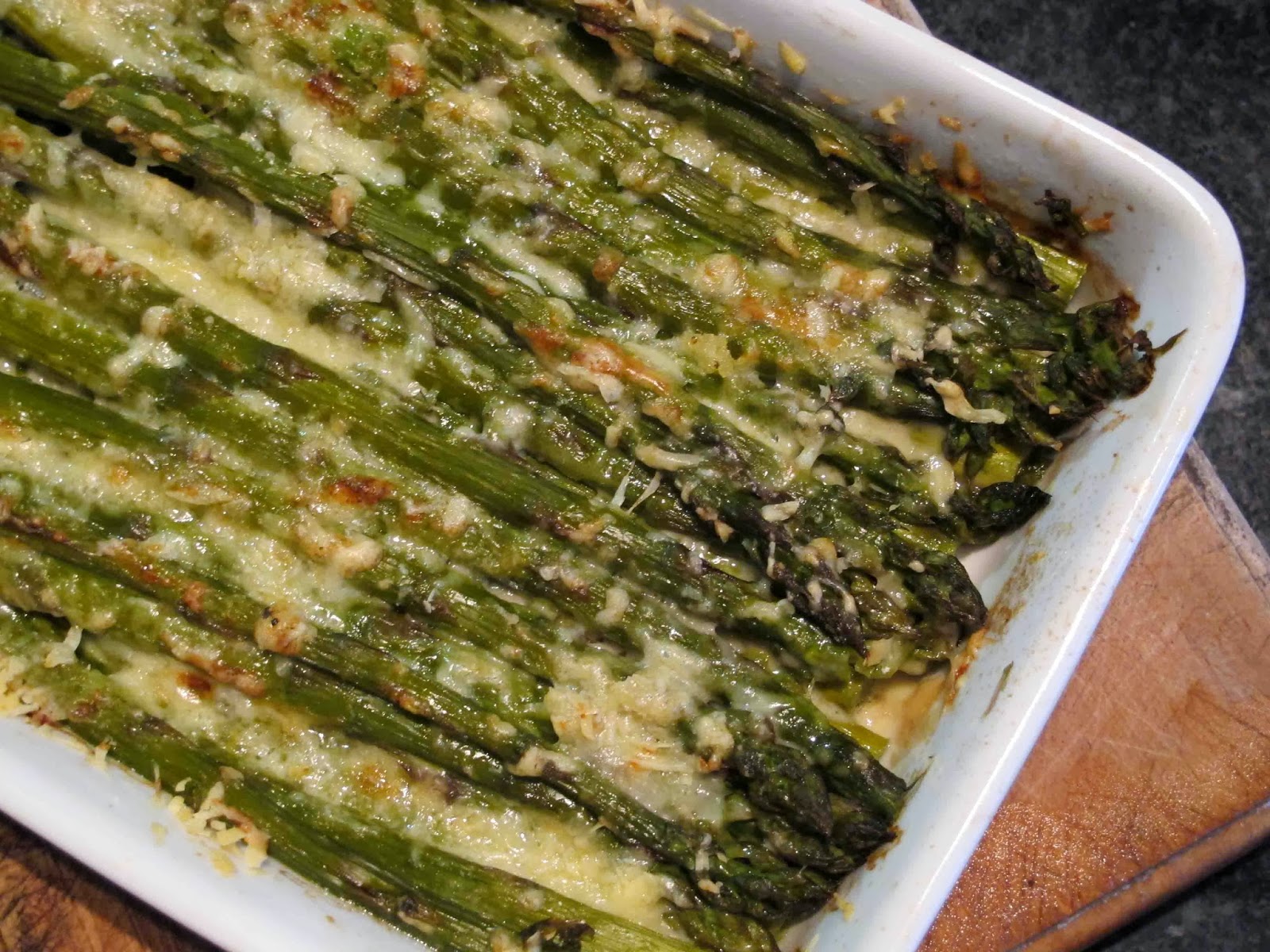 Shoot and Eat Marcella Hazan's Gratineed Asparagus With Parmesan