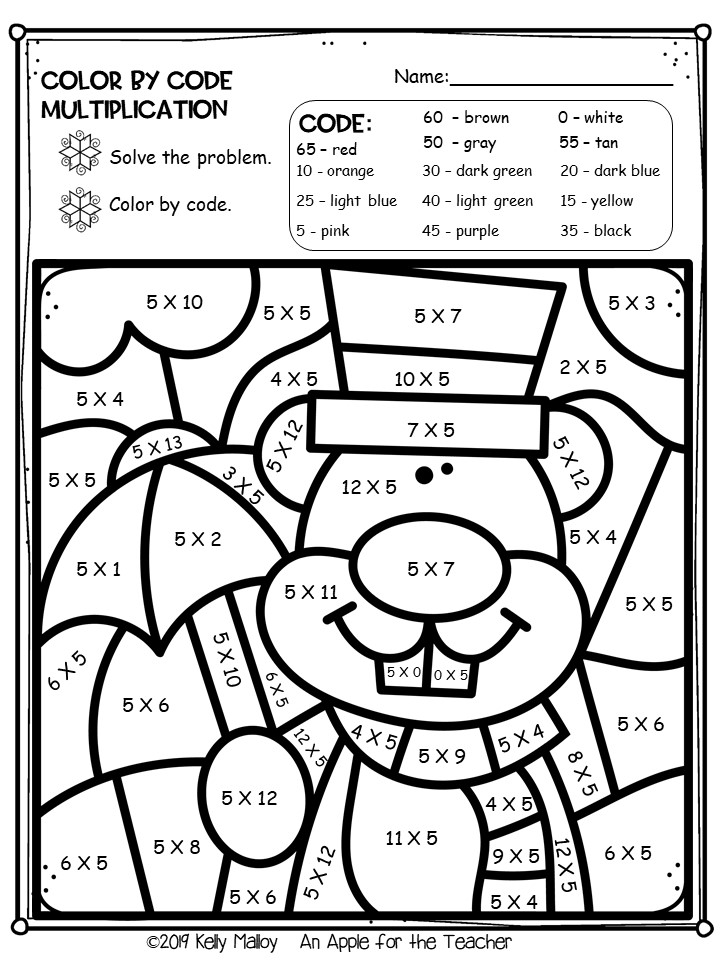 An Apple For The Teacher: Groundhog Day Math Fact Color By Number