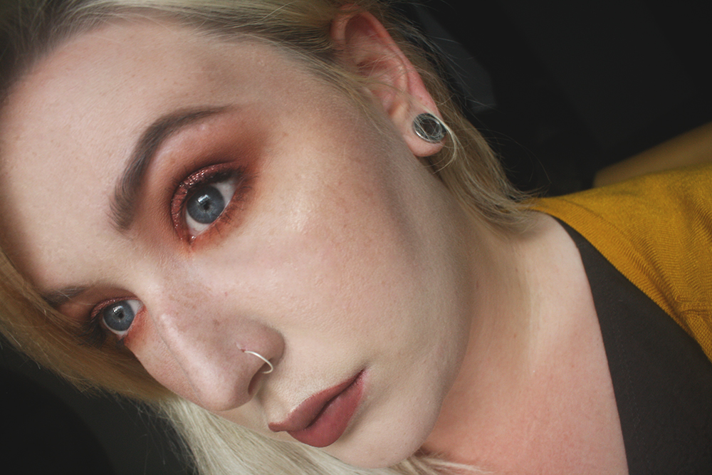 Burnt Orange Smokey Eye Makeup Look Cardigan Jezebel